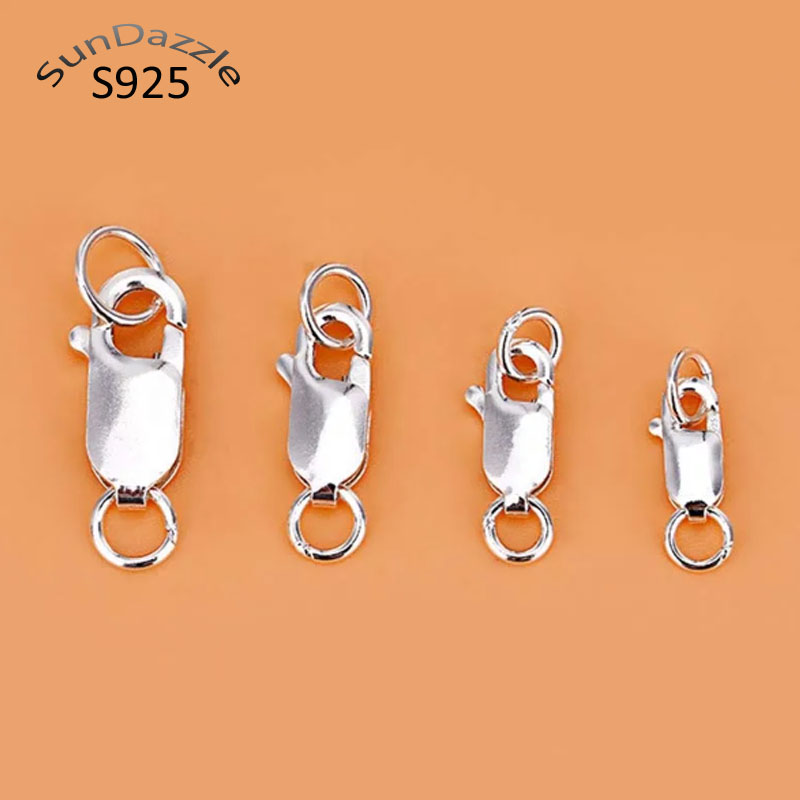 Lobster Clasp Silver - Echter, reiner, massiver 925er Sterlingsilber-Karabinerverschluss mit