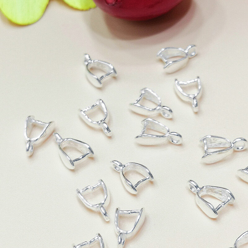 Lobster Clasp Silver - 50 Stück versilberte Verbindungs-Pinch-Bail-Clips für DIY-Schmuckherstellung