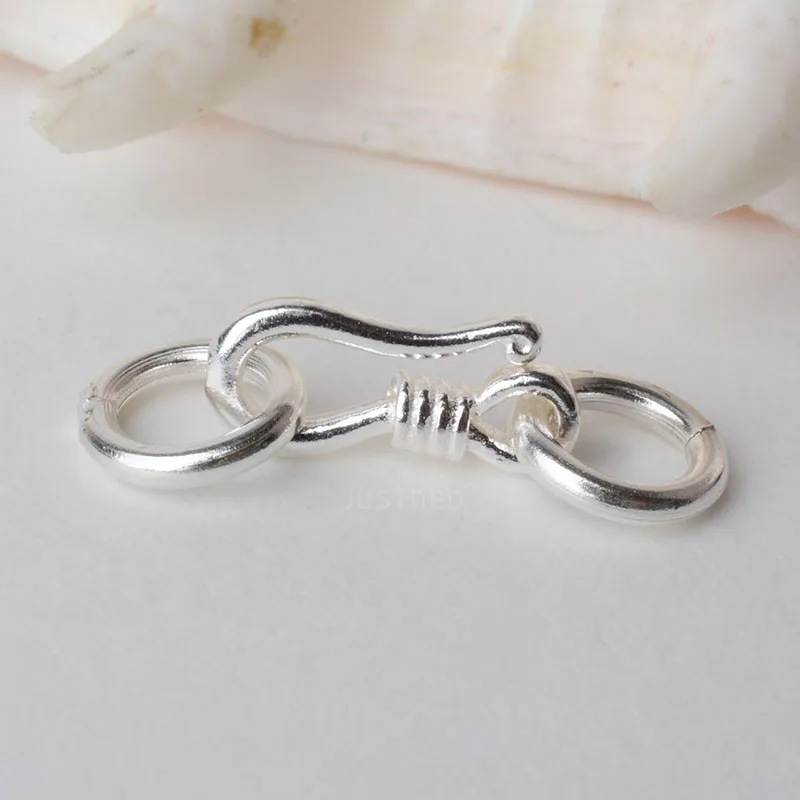 Lobster Clasp Silver - S-Haken- und Ösenfischverschluss aus Sterlingsilber mit